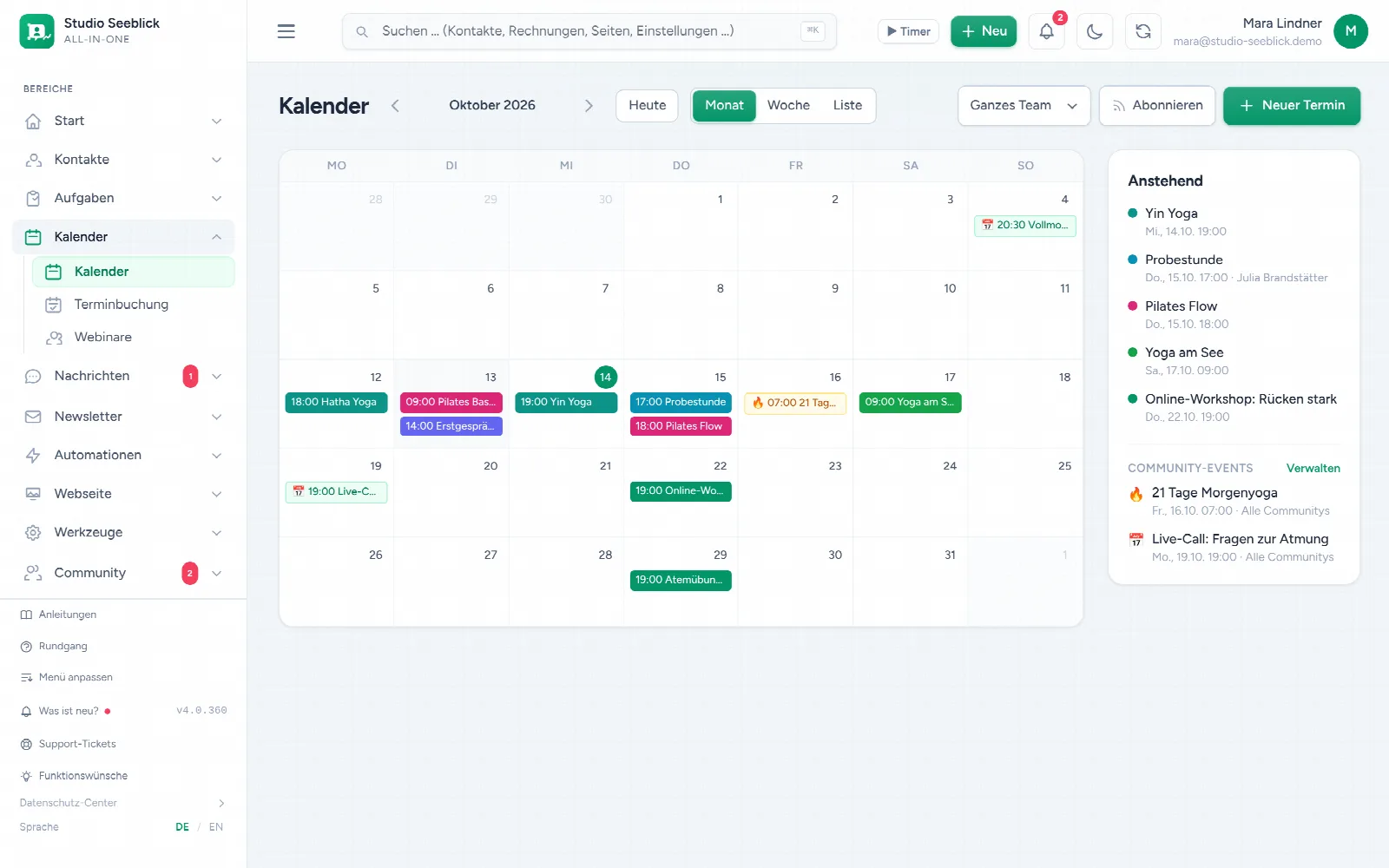 CRM Hefti: Kalender